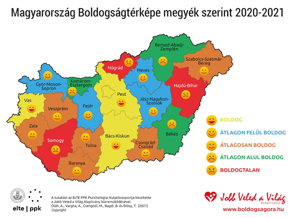 Elkészült Magyarország boldogságtérképe, ez a vidéki város a legboldogabb