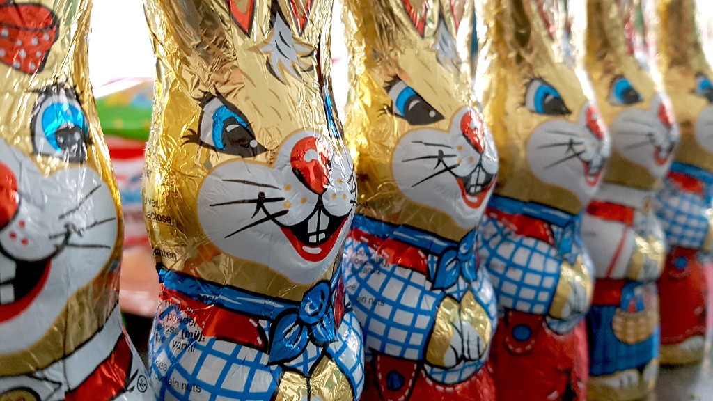 Húsvéti csokinyuszik vevőre várva (fotó: Pixabay)