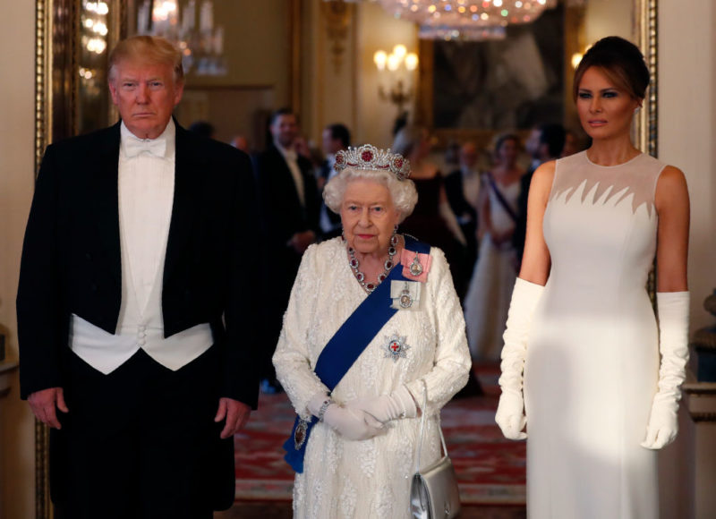 II. Erzsébet és a Trump házaspár