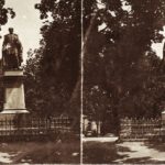 Balatonfüredi Tagore sétány, Kisfaludy Sándor szobra (Vay Miklós, 1876). A felvétel 1894-ben készült.