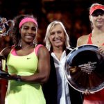 Serena Williams, Maria Sharapova és Martina Navratilova az Australian Openen 2015-ben.