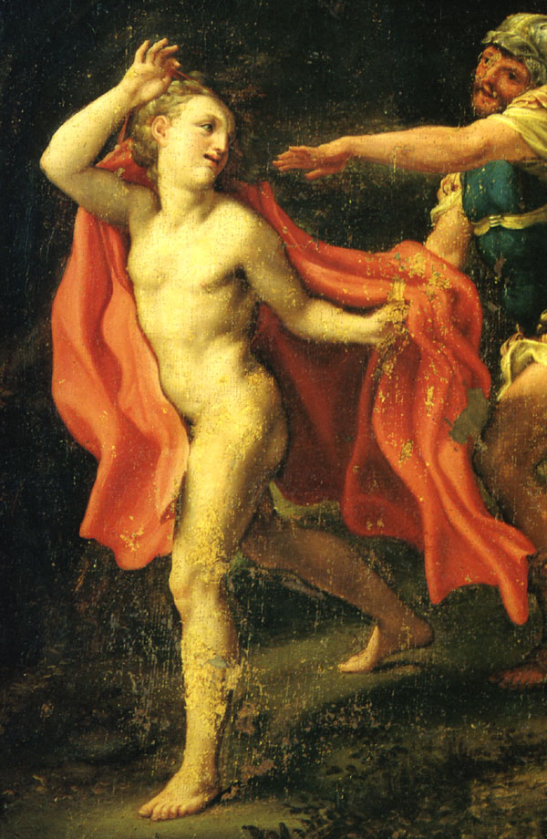 A meztelen menekülő Correggio festményén (forrás: Wikipedia)