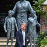 Harry herceg és Vilmos herceg a Diana szobornál
