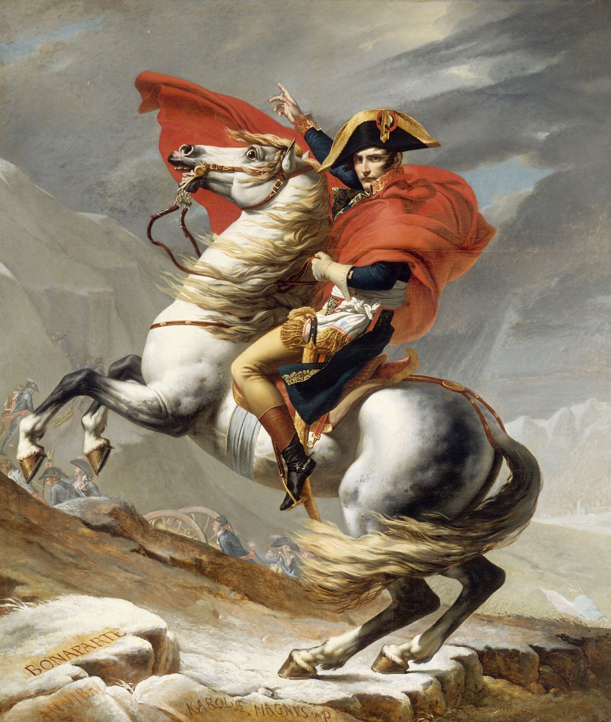 Napóleon átkel az Alpokon, nyulak nélkül (forrás: Wikipedia)