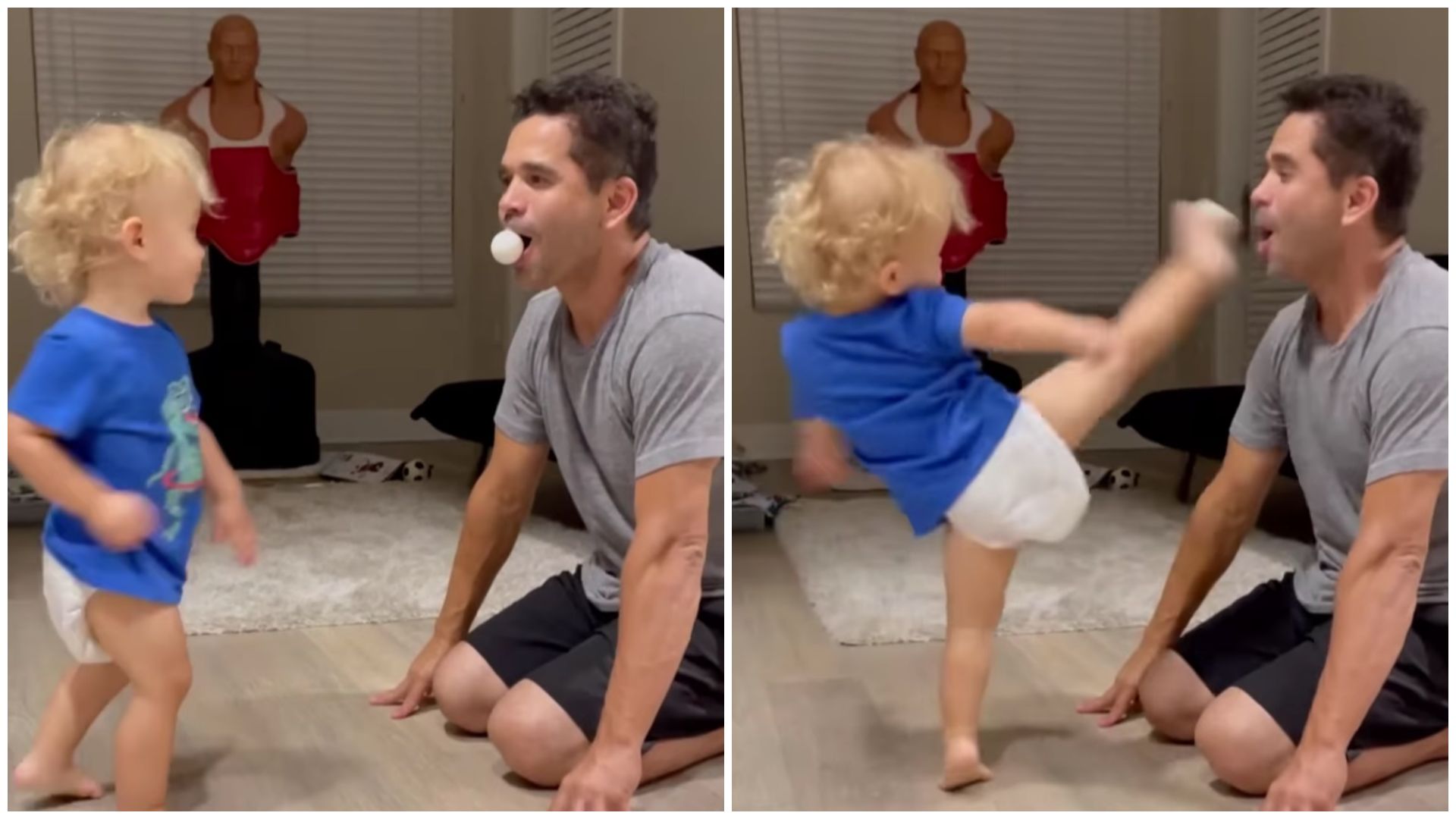 Járni is alig tud, de már taekwondózik a 2 éves kisfiú