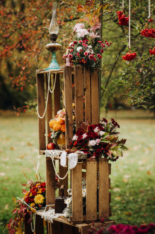 Őszi esküvői dekoráció