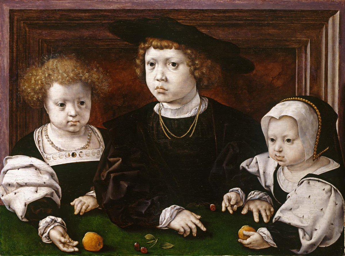 Feltűnően jól öltözött gyerekek Gossaert festményén (forrás: Wikipedia)