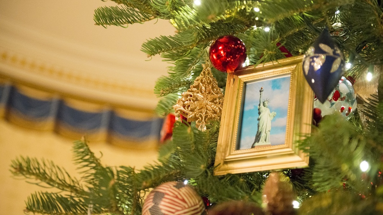 Karácsonyi dísz a Fehér Házban
