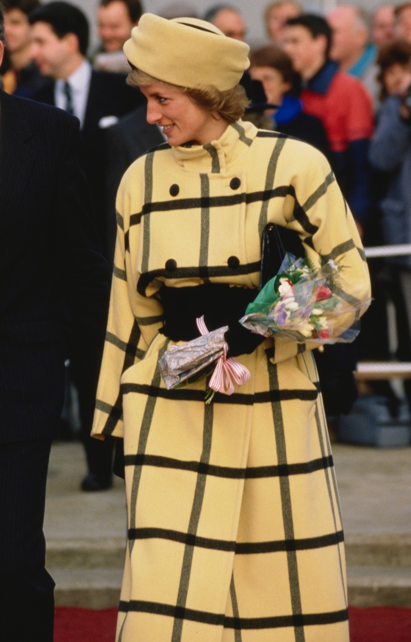 Diana hercegnő kockás kabátban