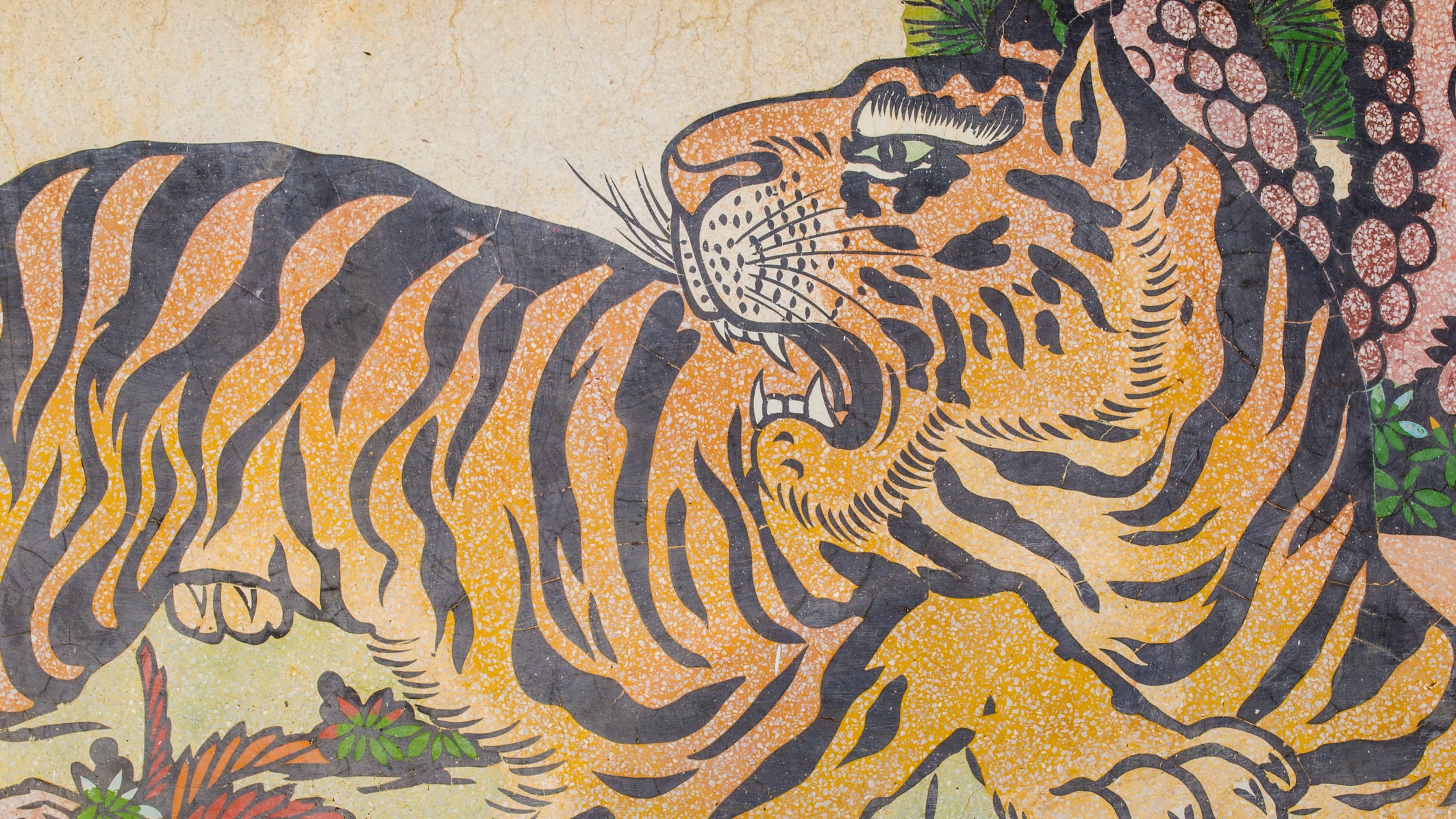 Tigrisfestmény egy kínai szentély falán.