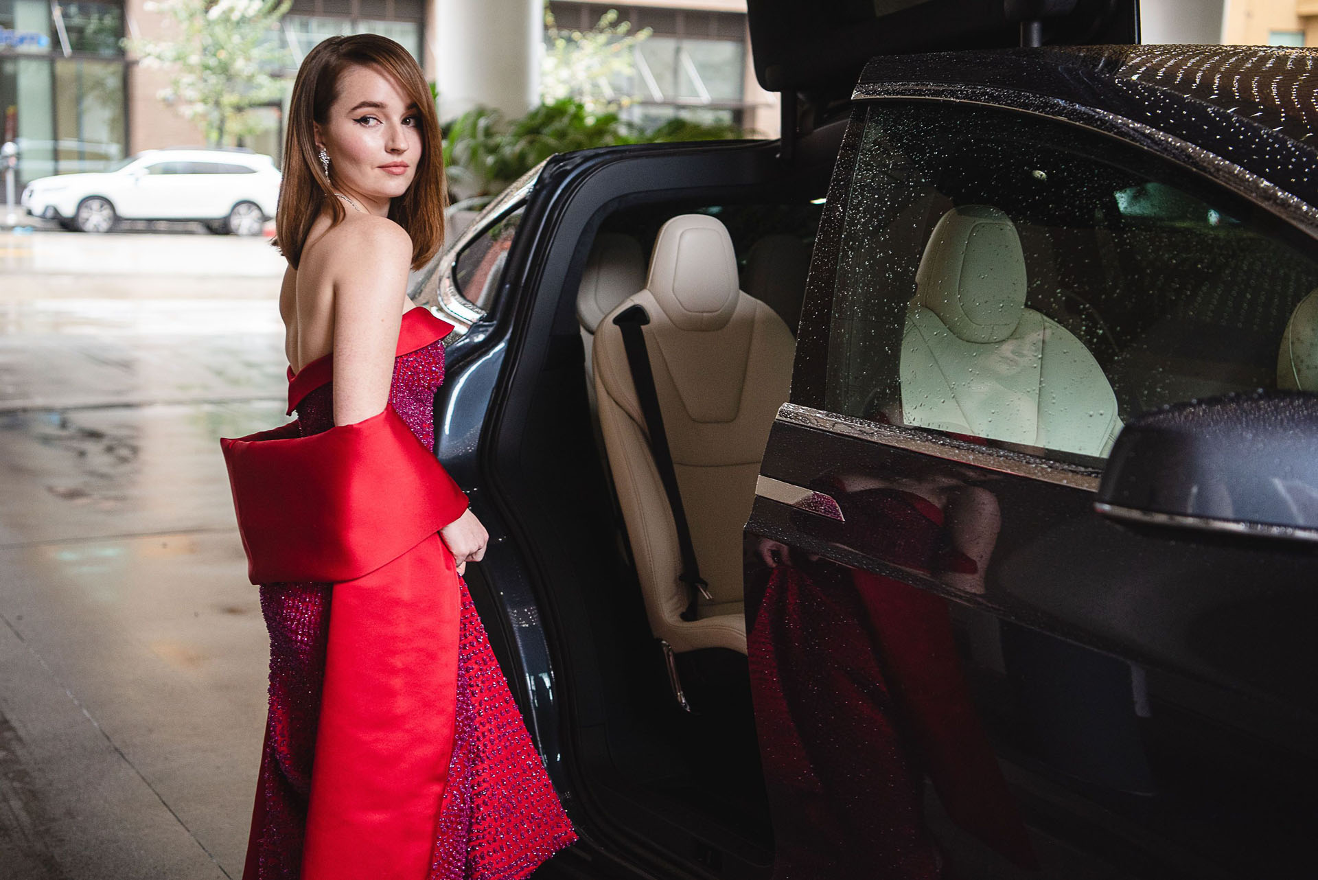 fenntartható divat luxus sztárok Red Carpet Green Dress