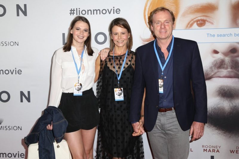Antonia Kidman legidősebb lányával, Luciával és második férjével, Craig Marannal 