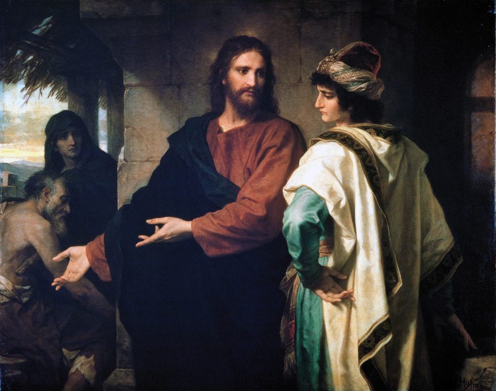 Jézus és a gazdag ifjú Heinrich Hofmann festményén (forrás: Wikipedia)