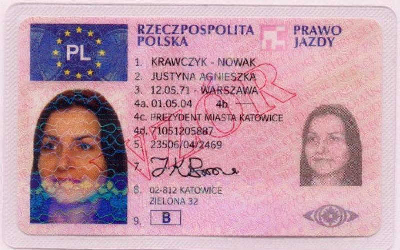 Egy lengyel jogosítvány (fotó: Wikipedia)