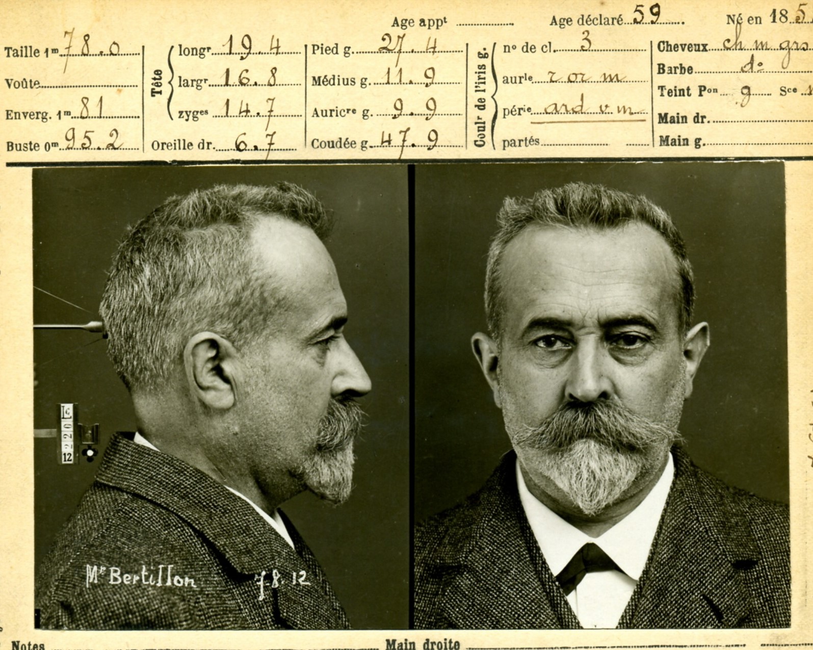 Alphonse Bertillon, bűnügyi nyilvántartási rendszer