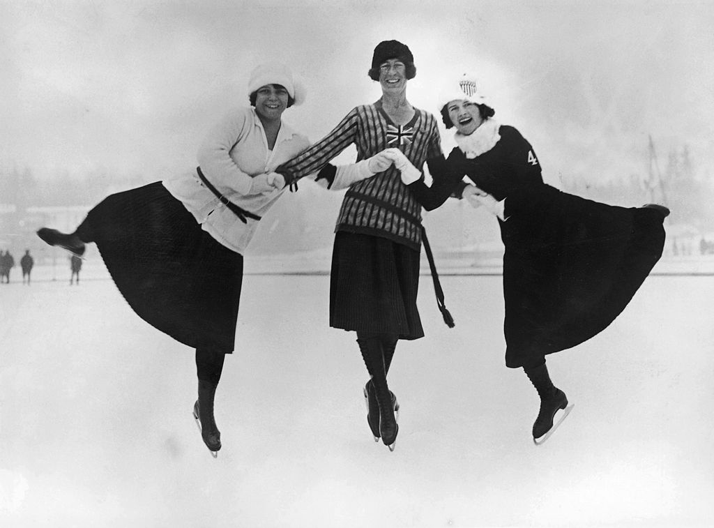 Herma Planck-Szabo, Ethel Muckelt és Beatrix Loughran az 1924-es téli olimpián