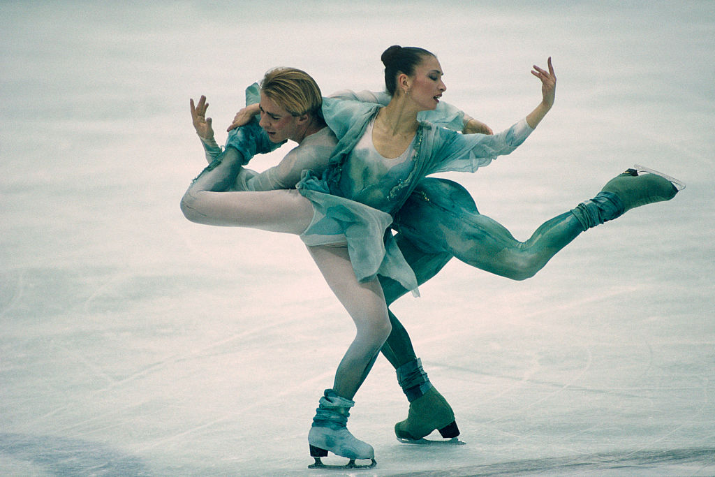 Maya Usova és Alexander Zhulin az 1992-es téli olimpián