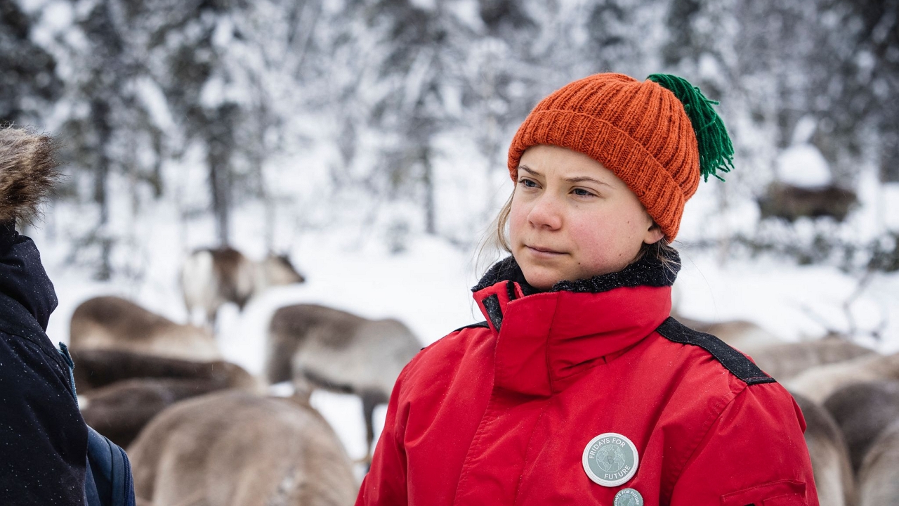 Greta Thunberg rénszarvasok között