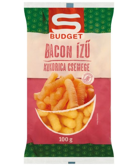 A visszahívott S-BUDGET bacon ízű kukorica csemege 100g csomagolása