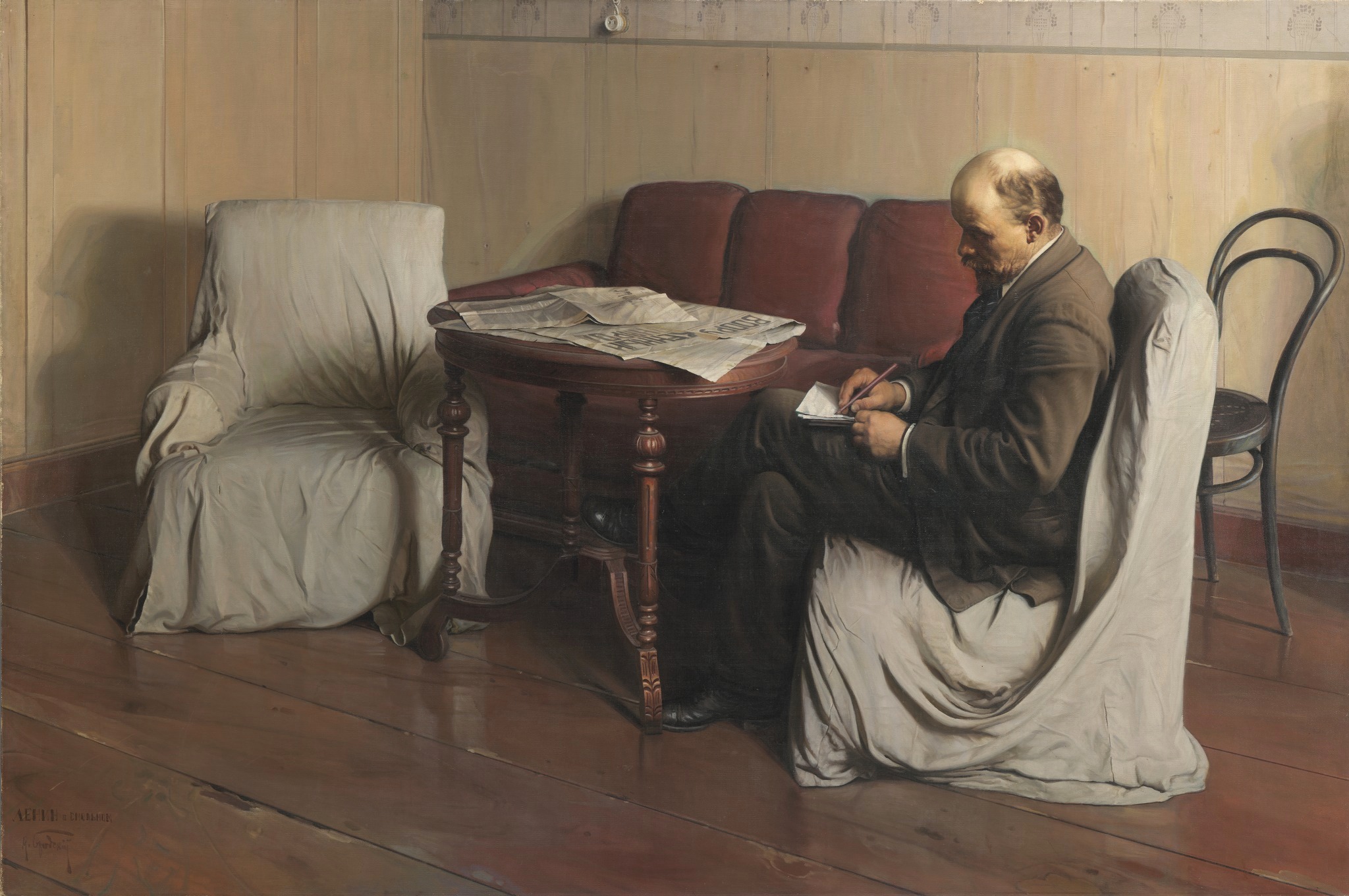 Iszak Brodszkij: Lenin a Szmolnijban (forrás: Wikipedia)