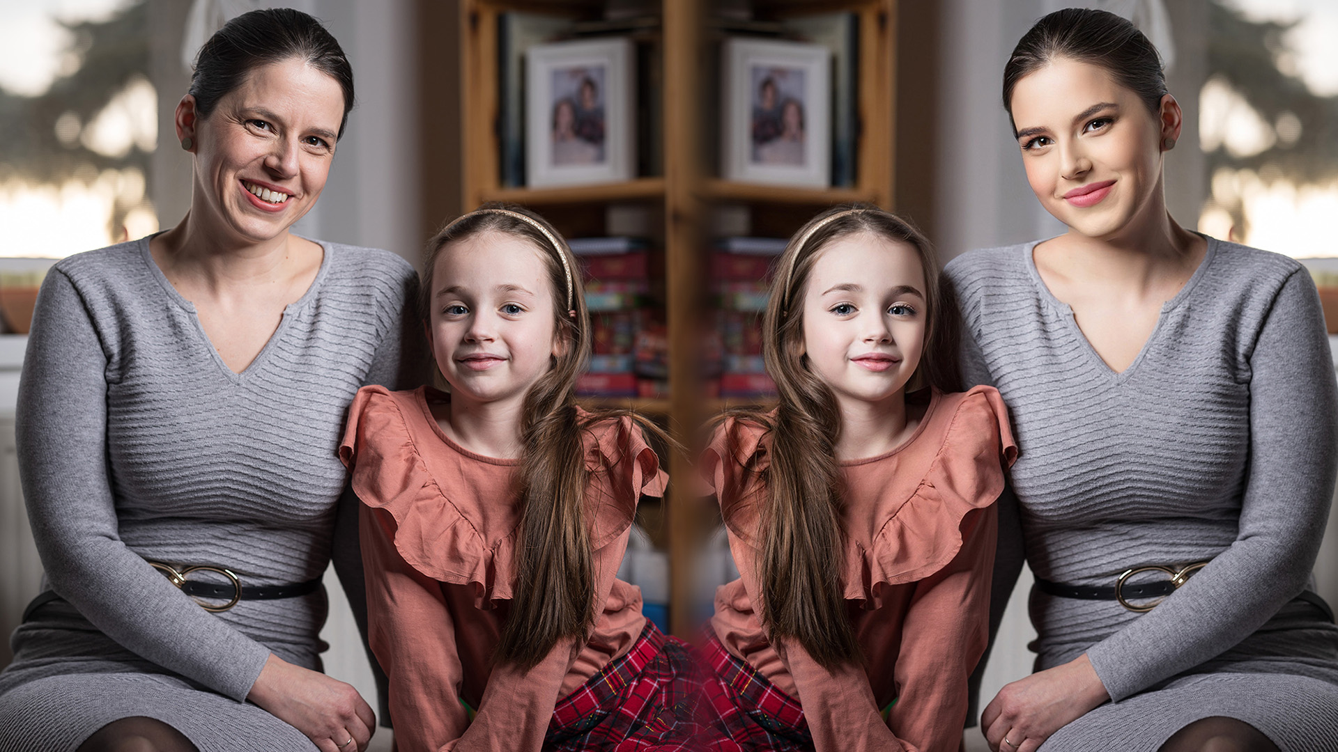 Filter nélküli és filteres anya-lánya portrék