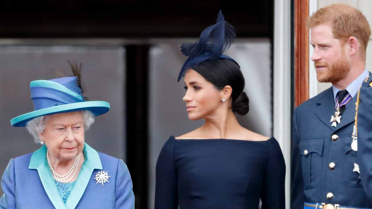 II. Erzsébet, Meghan Markle és Harry herceg 2018-ban / Fotó: Max Mumby/Indigo/Getty Images