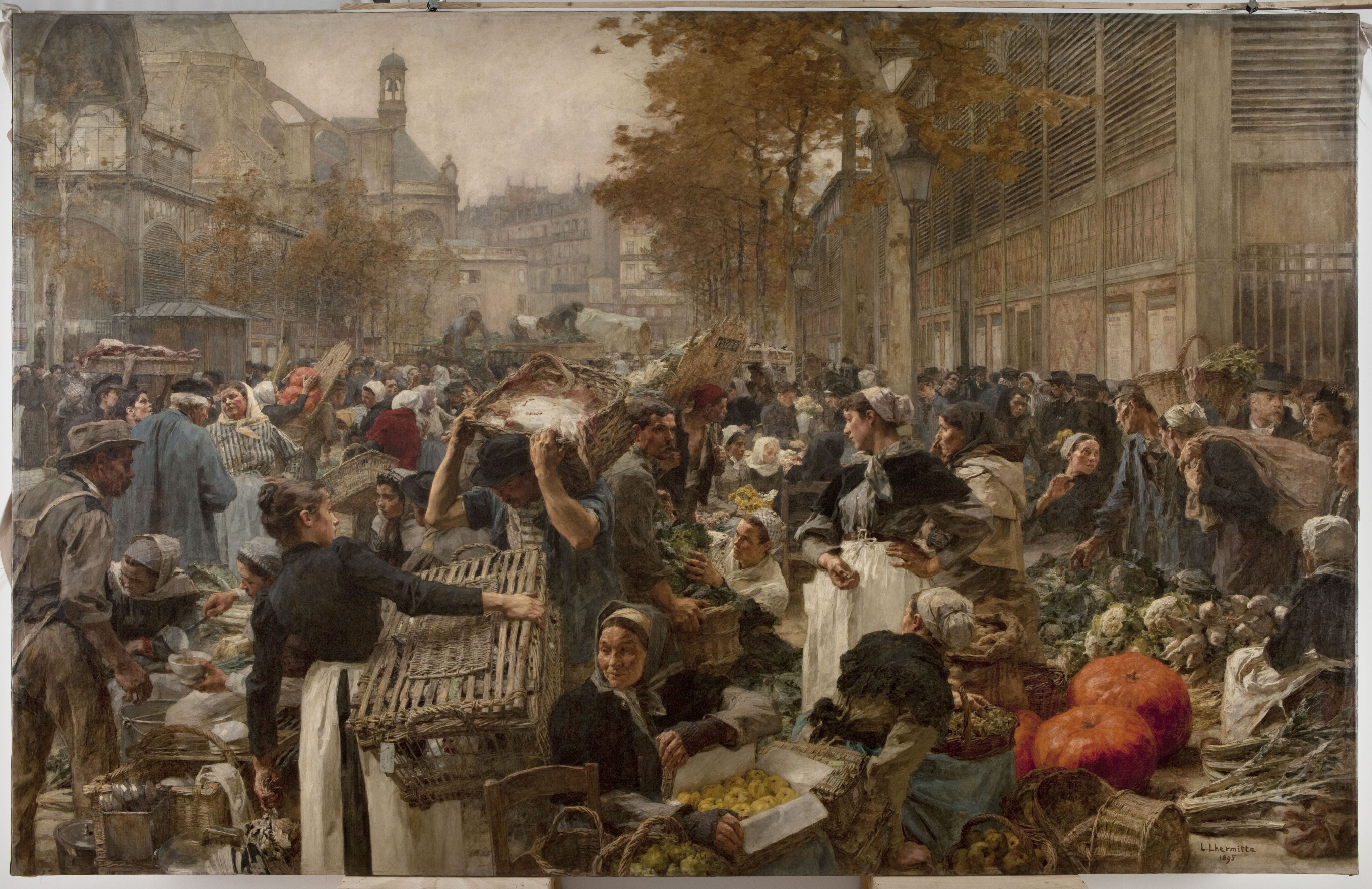 A Les Halles a 19. század végén, Léon Augustin Lhermitte festményén (forrás: Wikipedia)