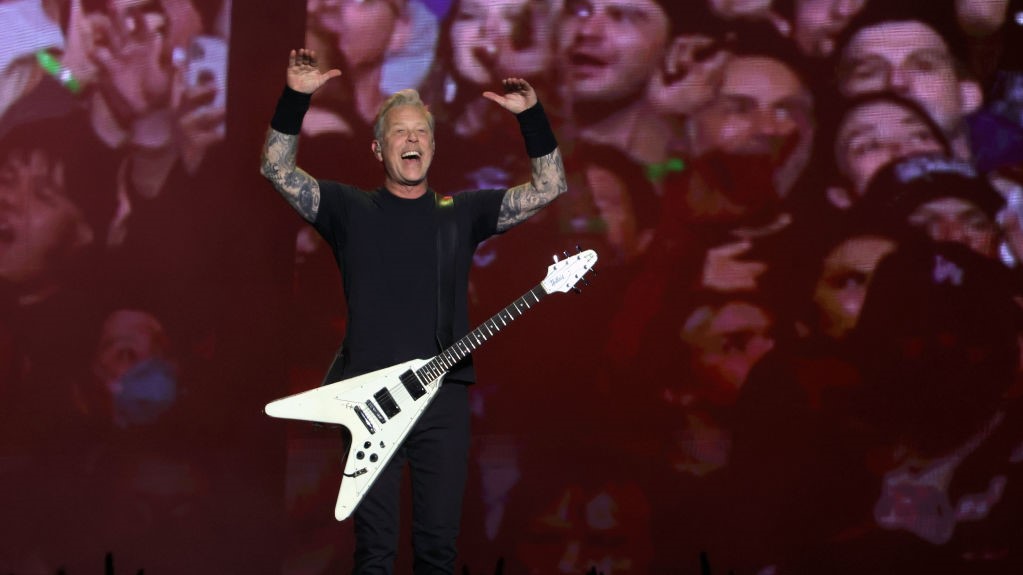 A Metallica frontembere, James Hetfield a zenekar egyik Las Vegas-i koncertjén