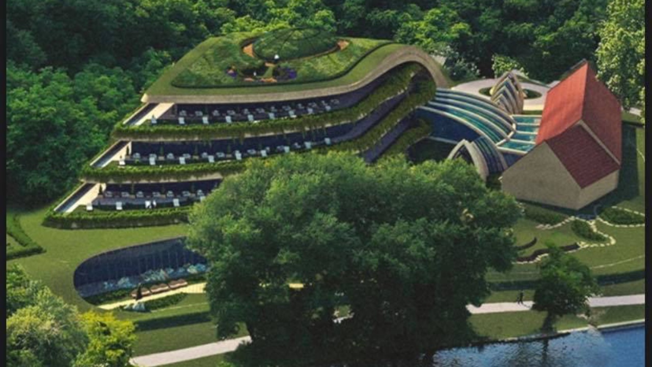 A tatai Öreg-tó partjára tervezett Avalon szálloda látványterve