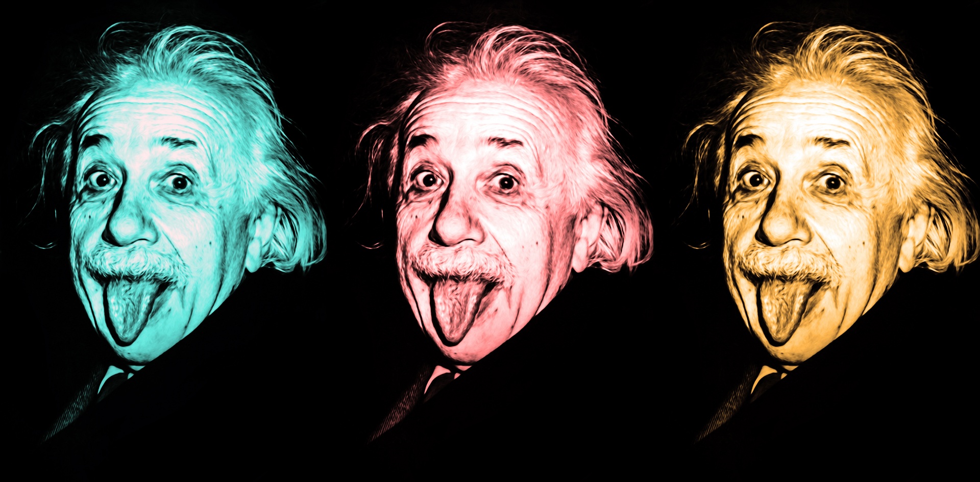 Albert Einstein neon színekben