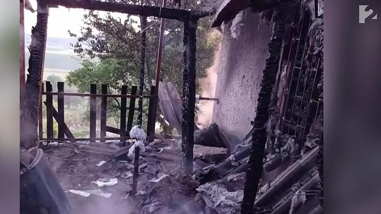 leégett ház,