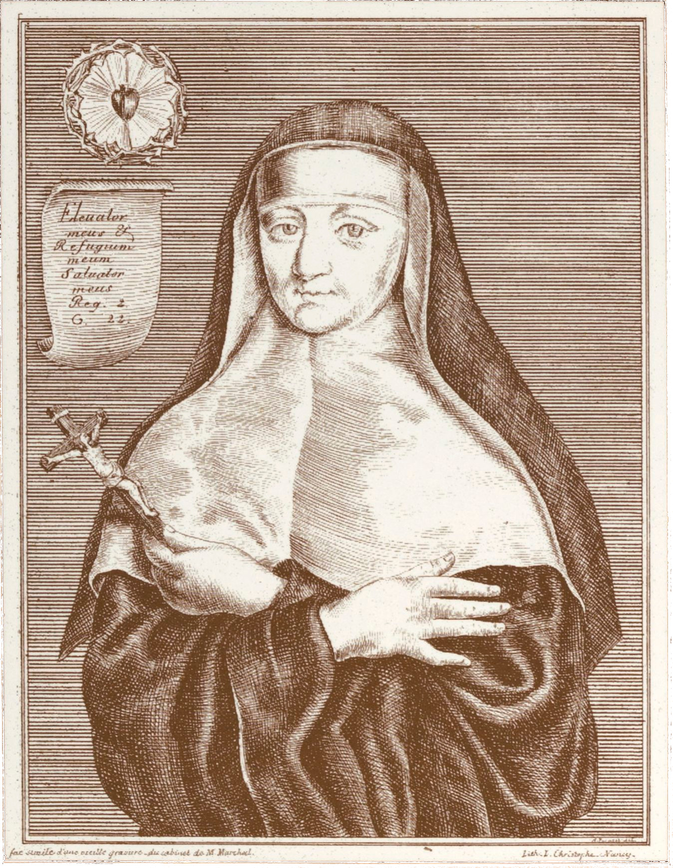 Élisabeth de Ranfaing egy korabeli metszeten (forrás: Wikipedia)