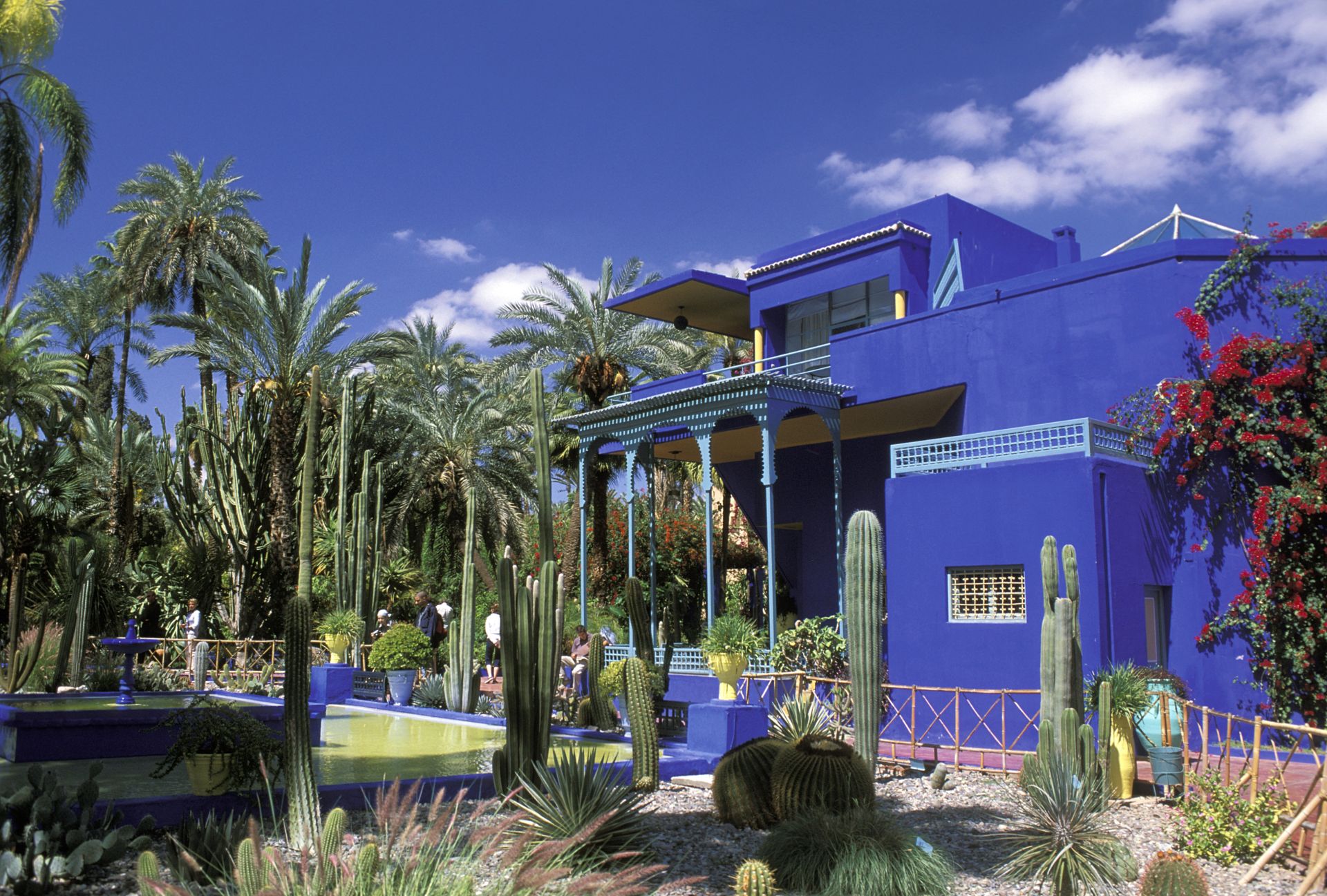 A Villa Oasis és a Jardin Majorelle (Fotó: Rene MATTES/Gamma-Rapho via Getty Images)