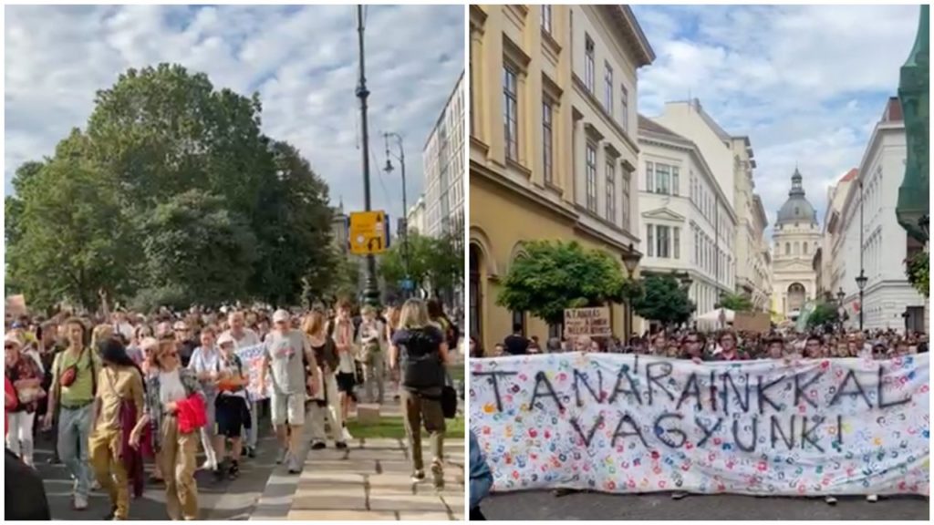 Több ezren tüntettek az oktatásért Budapesten