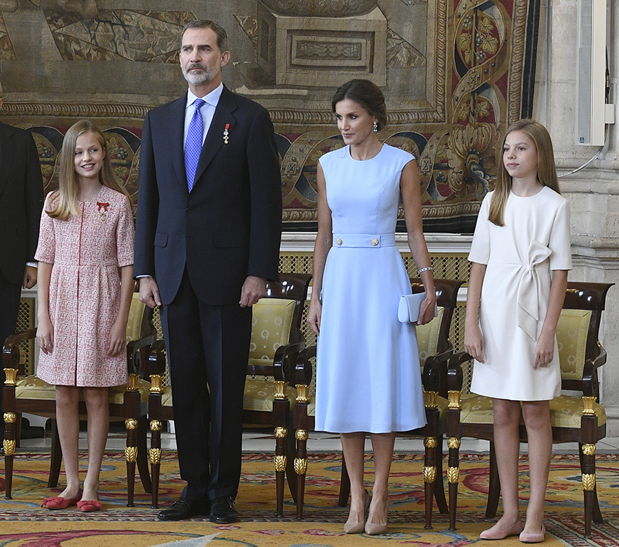 A spanyol királyi család 2019-ben - baloldalt Leonóra (fotó: Wikipedia)