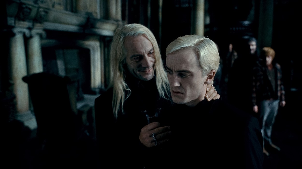 Tom Felton és Jason Isaacs,, a Harry Potterben