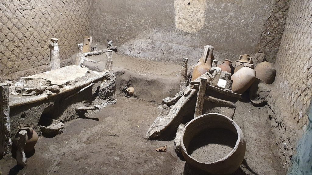 pompej régészeti leletek szoba