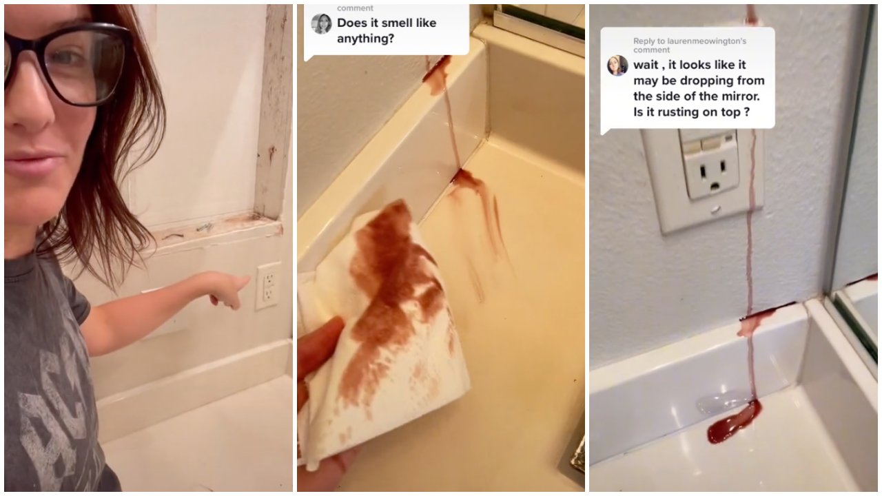 Rozsda okozta vérző falak a fürdőszobában