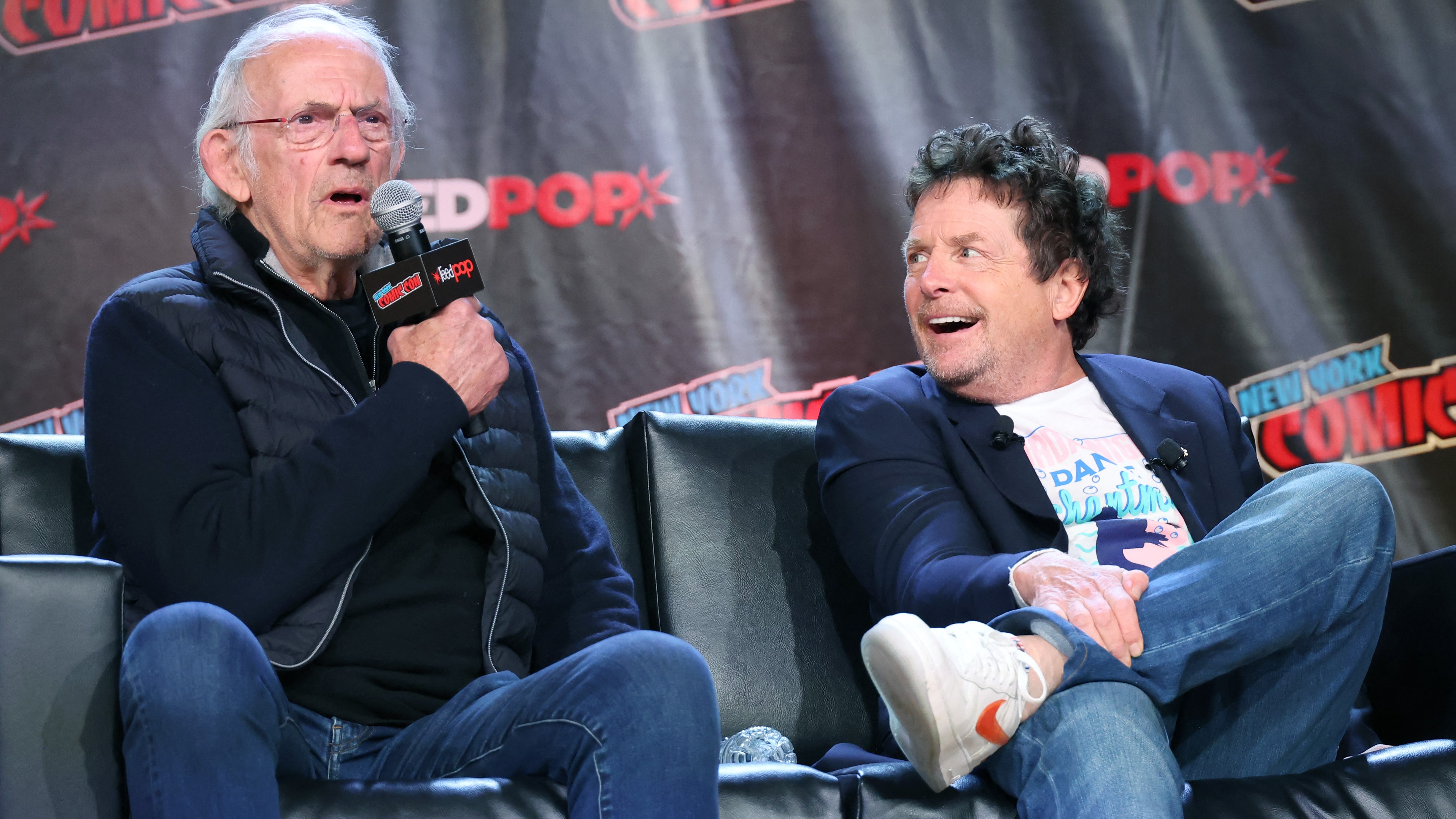 Christopher Lloyd és Michael J. Fox a New York-i Comic Conon 2022 októberében.