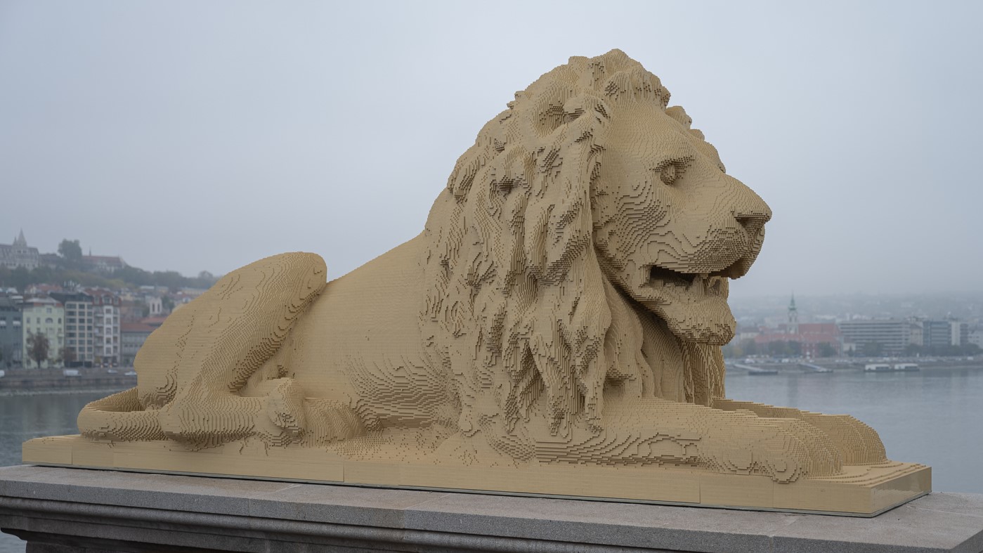 Lego-oroszlán a Lánchídnál
