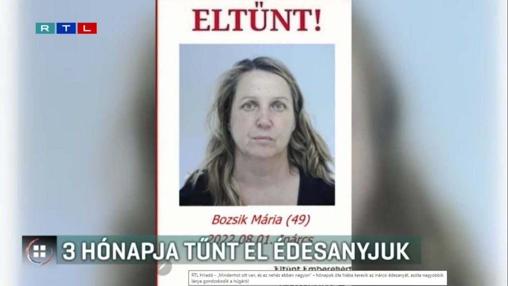 Egyedül gondoskodik 14 éves húgáról az eltűnt Bozsik Mária 22 éves lánya