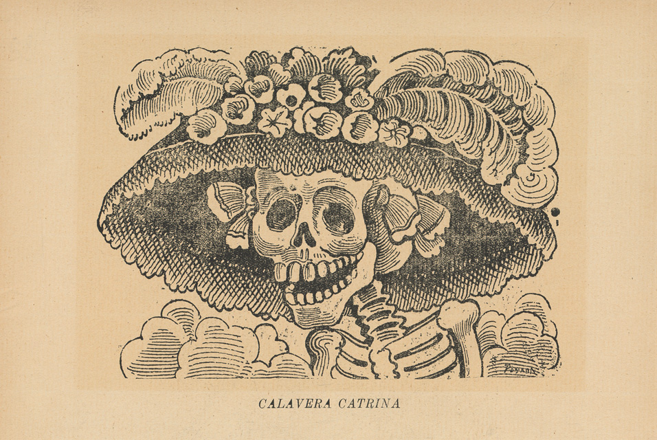 José Guadalupe Posada: Calavera de la Catrina, avagy Az elegáns hölgy koponyája c. alkotása