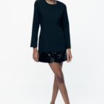 Zara fekete flitteres ruha