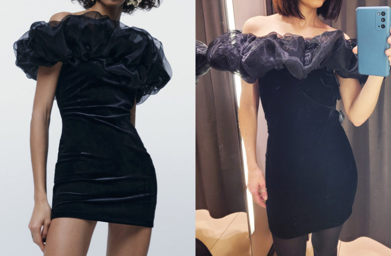fekete bársony ruha divatfotón és a valóságban