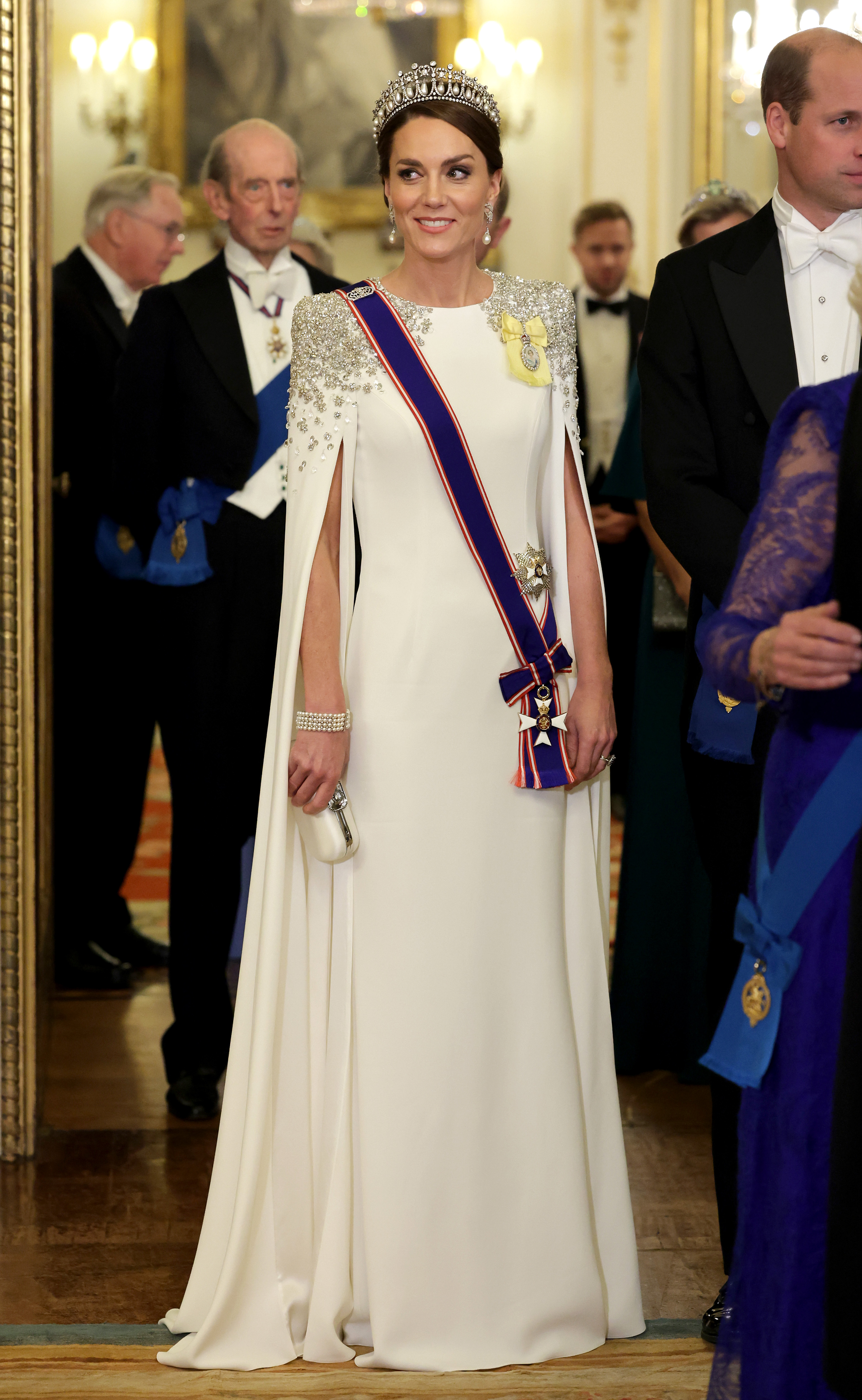 Katalin hercegné a Buckingham Palotában tartott állami banketten. 
