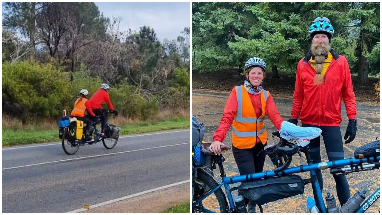 Laura Massey-Pugh és Stevie Massey, akik tandem biciklivel körbetekerték a Földet 180 nap alatt