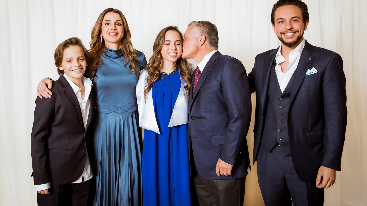 A jordán királyi pár a gyerekeivel