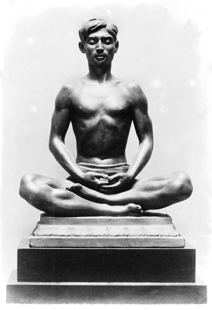 Egy indiai jógit ábrázoló,&nbsp;bronzból készült szobrocska (forrás: Wikipedia)