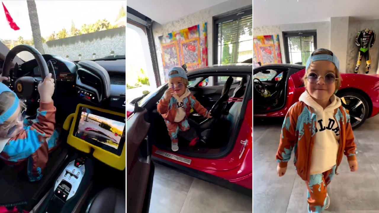3 éves gyerek autót vezet