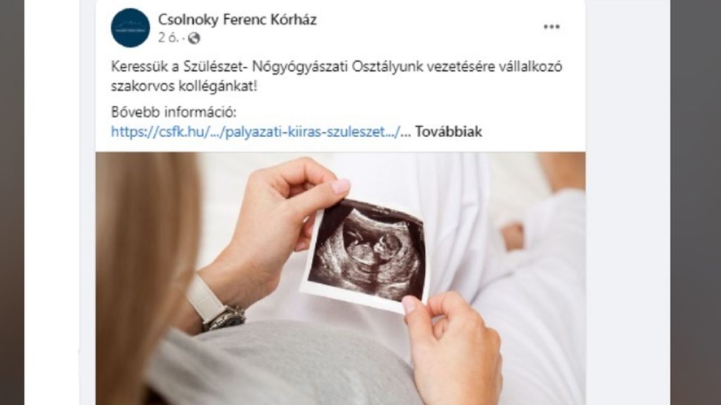 A Facebookon keres osztályvezető főorvost a veszprémi kórház